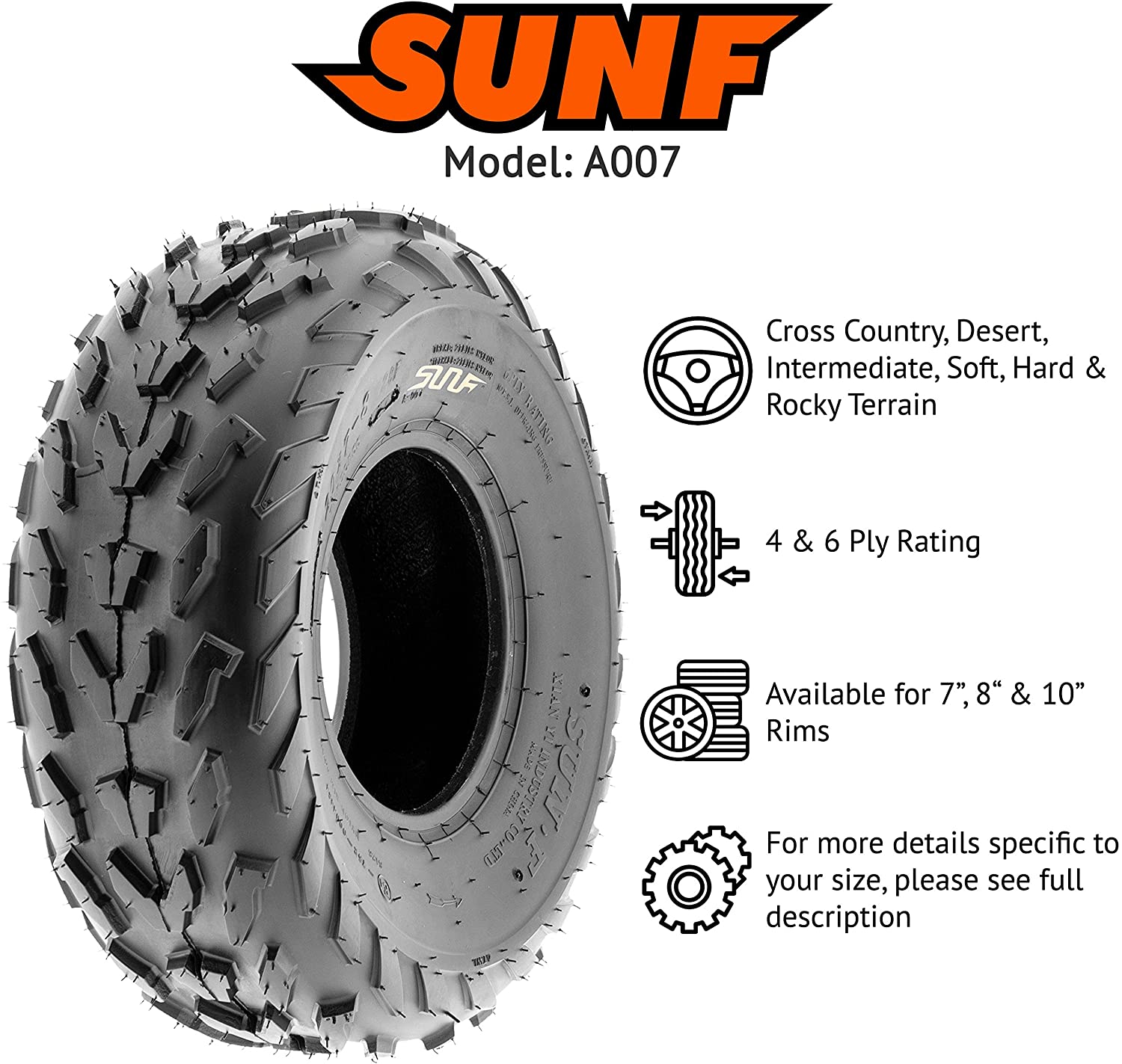 SunF 23X7-10 A007 6 Kat Arazi Tipi Ön Atv Lastik